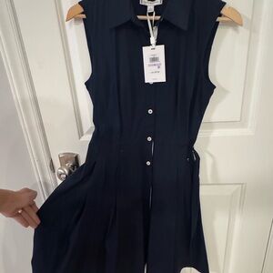 Elegant Navy Sleeveless Dress